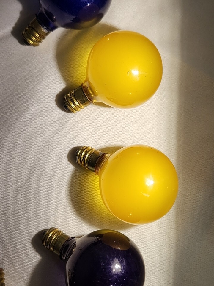1920's Glass Christmas Lights Bulbs Lot of 14 Red Green Yellow Blue