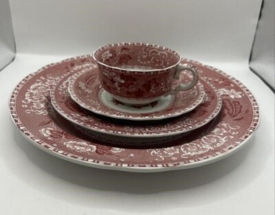 スポード　カミラ　spode camilla　バーレイ　レッド Spode's Camilla Red Copeland England *Vintage 4 Piece Dinner Set