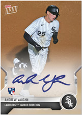 ANDREW VAUGHN SIGNED LAUNCHES 1st CAREER HOME RUN TOPPS NOW SOX AUTO CARD #205A