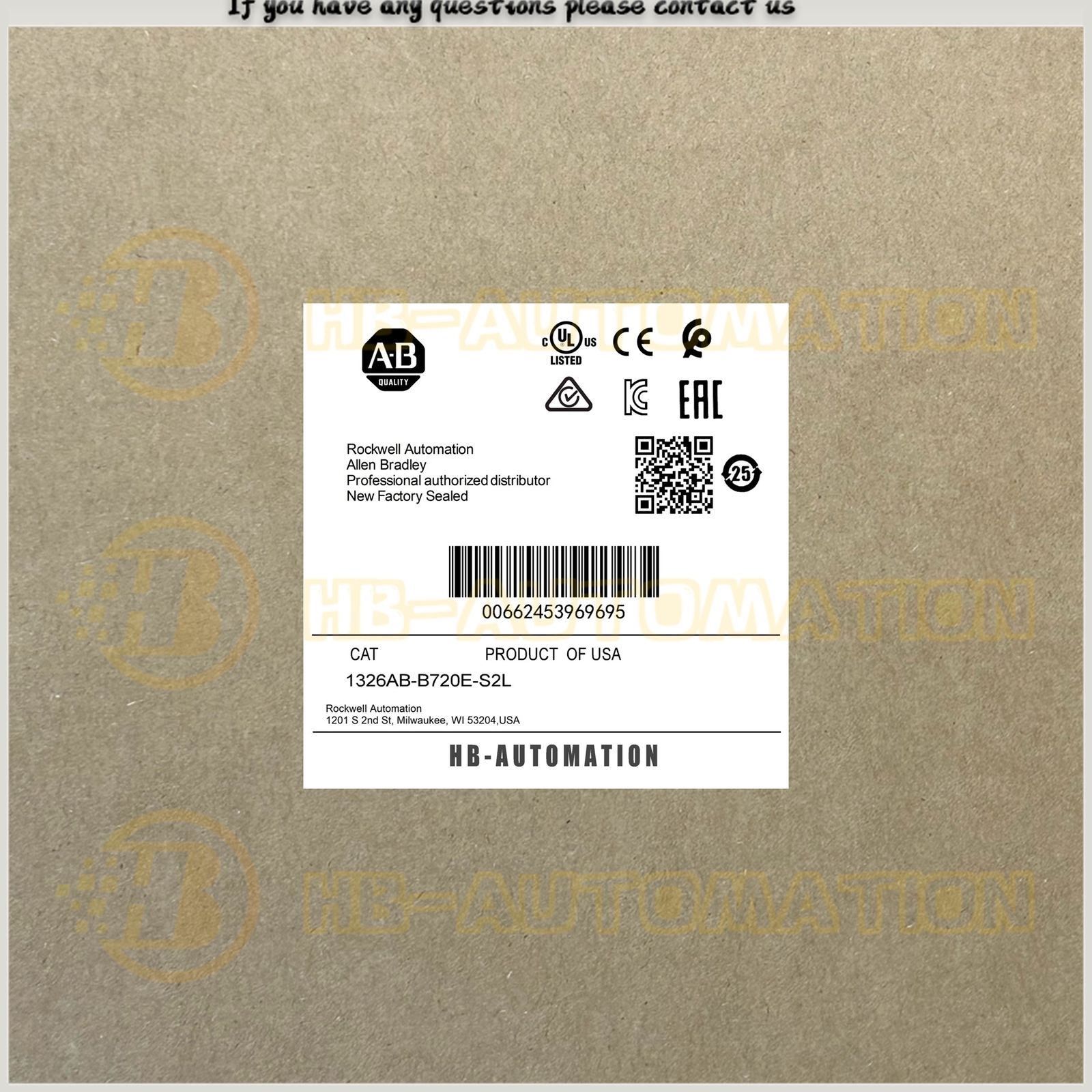 1326AB-B720E-S2L Motor servo AB Brand New Fast shipping 1326ABB720ES2L ZY
