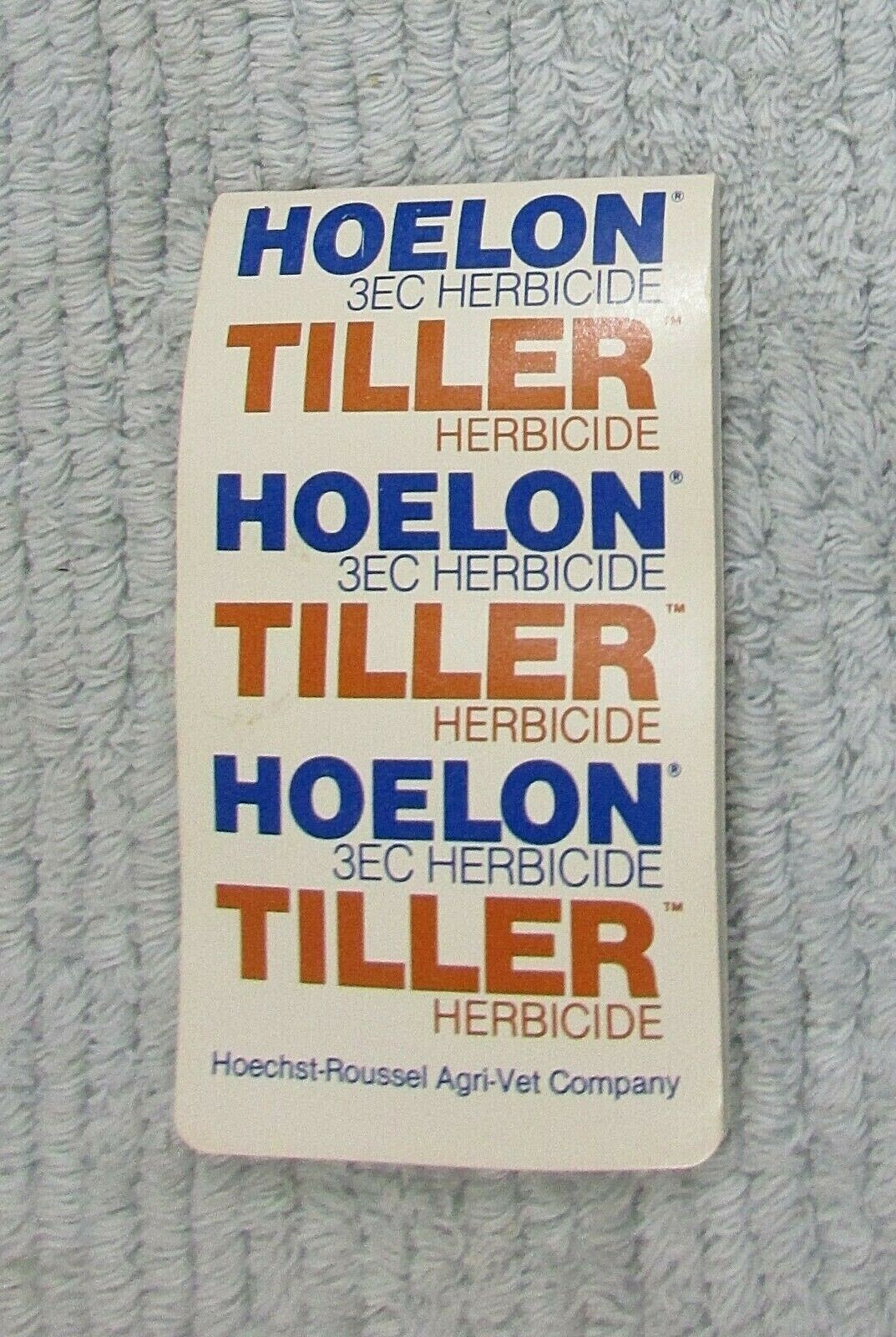 Hoechst Roussel Agri Vet Company Hoelon Tiller Herbcide Pocket Notebook
