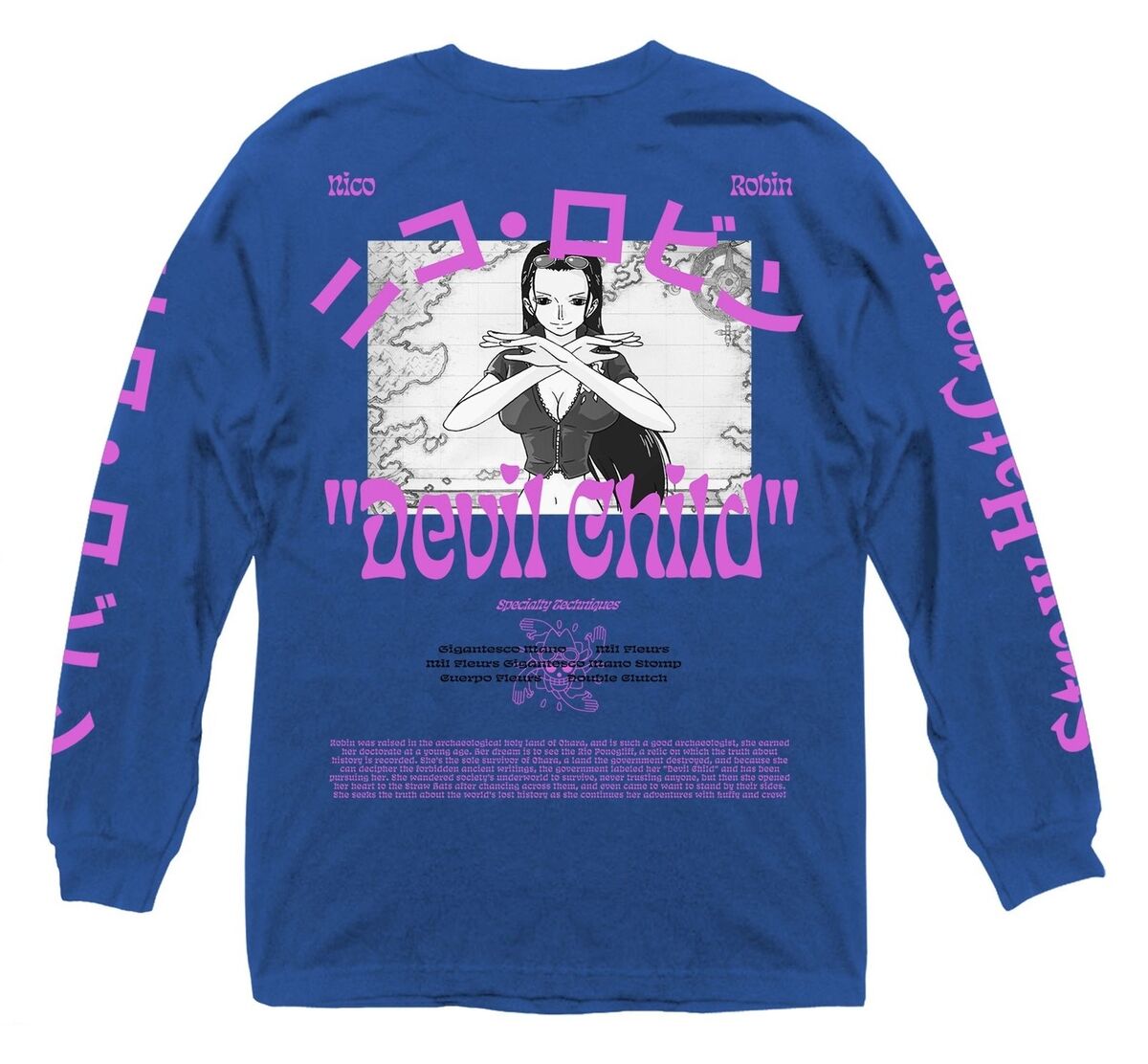 One Piece Nico Robin Demon Child Anime Adult Long Sleeve Graphic T