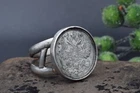 RRR Antique ring coin russian SILVER 84 coin tsar Nicholas II vtg jewelry eagle