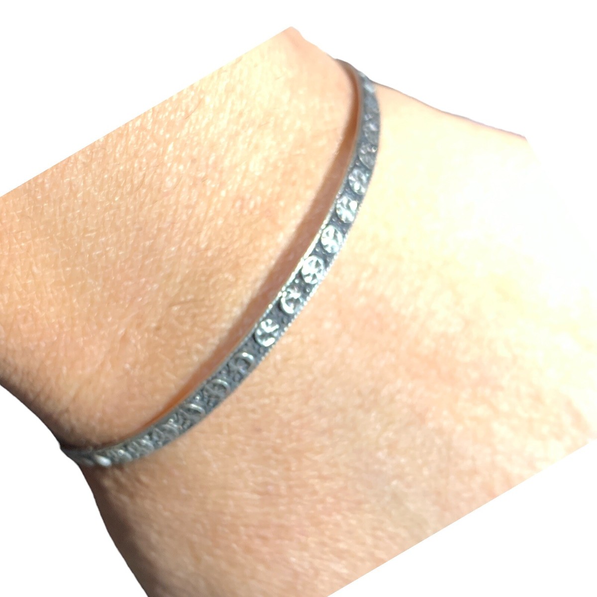 90年代　silver925 bangle Vintage Ornate Sterling Silver 925 Bangle Bracelet 19.9g TW