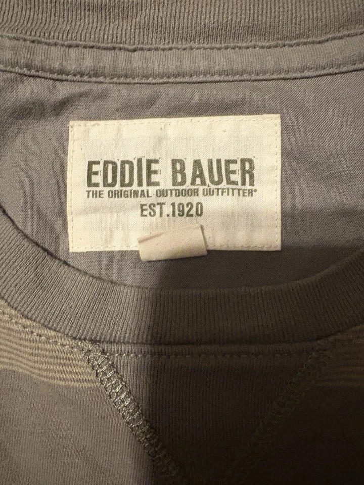 Camisa vintage Eddie Bauer a rayas verdes talla grande  Foto 2 de 4