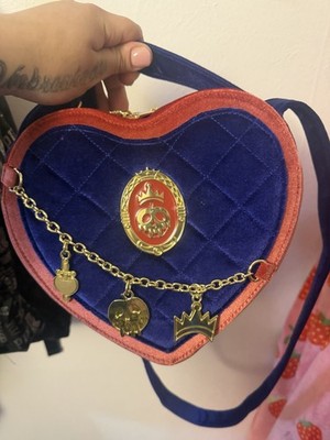 Loungefly Disney Snow White Evil Queen Heart Mini Crossbody Bag Blue Red Gold