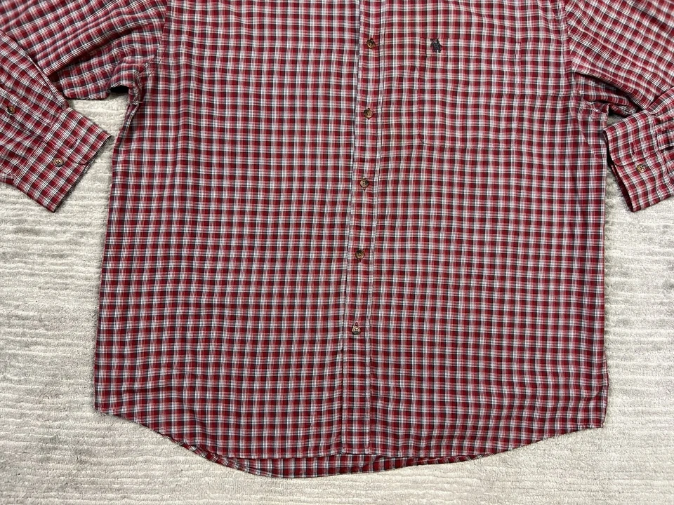 Camisa Knights Ropa Deportiva Para Hombres XL Roja a Cuadros Manga Larga Abotonada Mezcla de Poliéster Foto 3 de 4