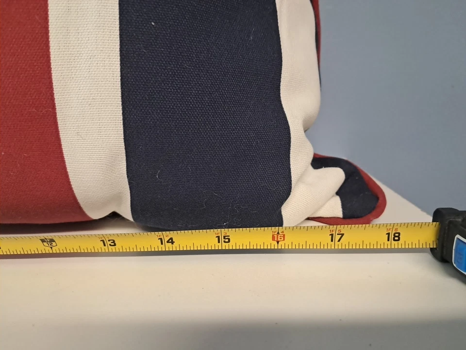 Lote De 2 Almohadas Solarium Exterior 4 De Julio Rojo Blanco Y Azul Rayas Cuadradas Foto 4 de 4