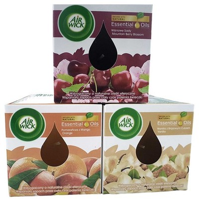 Air Wick Duftkerze Essential Oils, 3er Pack  je 105g