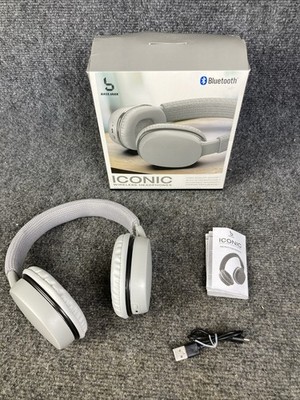 BassJaxx Gray Wireless Bluetooth Adjustable Headphones w/ Built-in Microphone