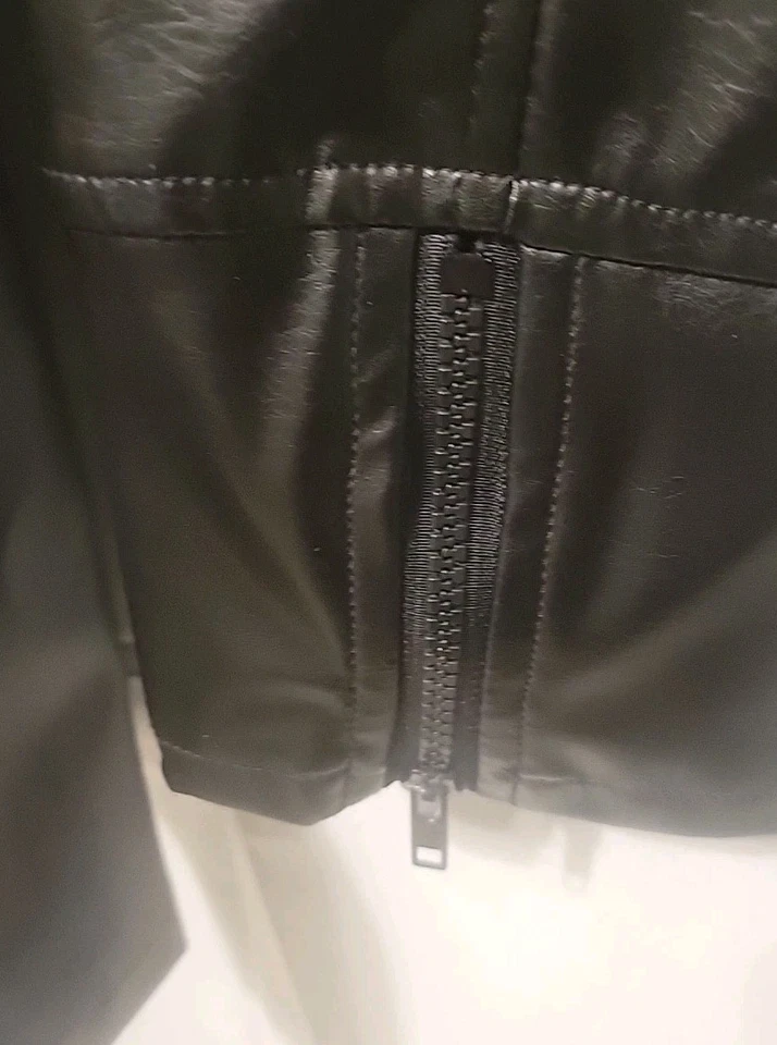 Chaqueta Negra De Colección Estilo Matrix Mangas Largas con Cremallera Talla 18 Cinturón Foto 2 de 4
