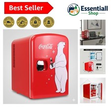 Compact Coca-Cola Polar Bear Fridge - 4L Personal Cooler for Snacks & Skincare