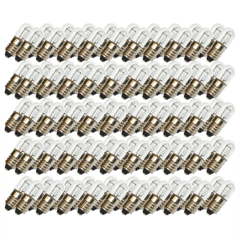 100 x T10x28mm E10 5W 60V Tubo Bombillas Bombilla Tapa Expositor