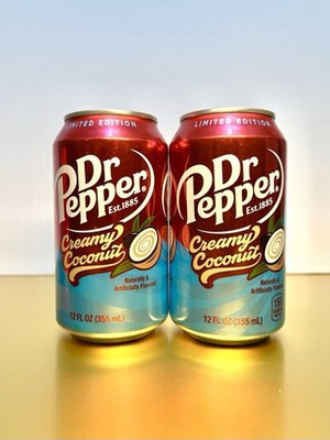   New Limited Edition Dr Pepper CREAMY COCONUT Fruit Sweet Soda (2 Cans)