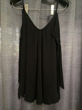 Free People Intimately Black Mini Slip Dress Women's M Strappy