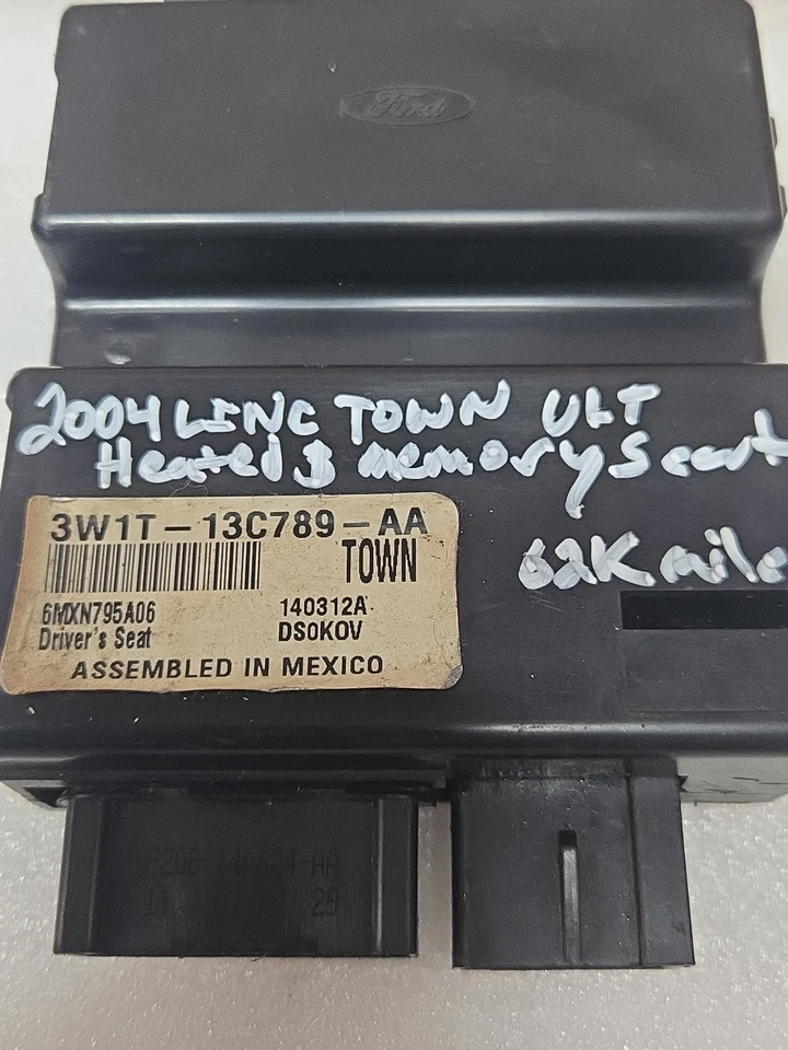 2003-2011  Lincoln Town Car Driver Frnt Heated Seat Memory Module 3W1T-13C789-AA - Image 2 of 4