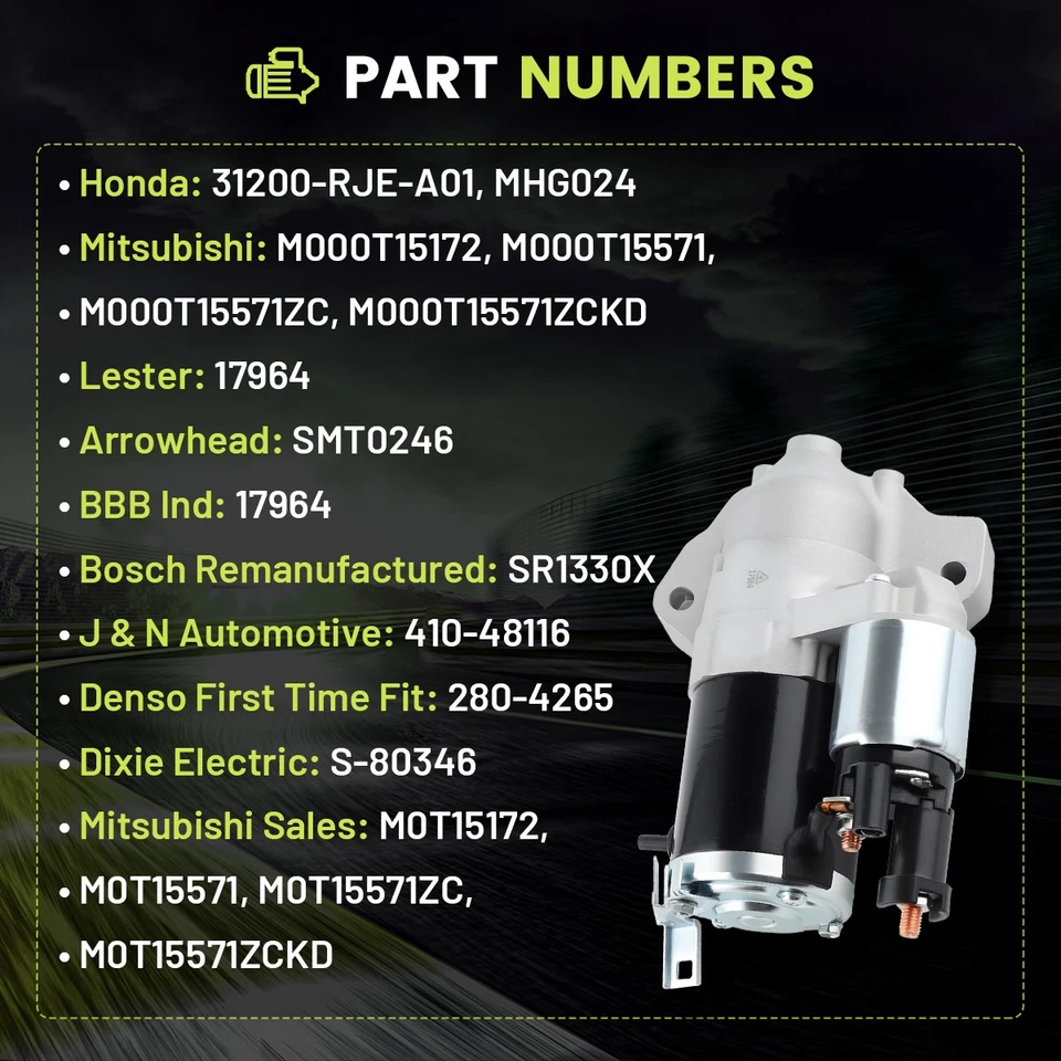 Starter For 06-08 Honda Pilot Ridgeline 2006 2007 2008 V6 3.5L 410-48116 17964 Foto 3 de 4