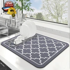 Dish Drying Mat Super Absorbent Drying Mat Large Dish Drying Mats for Kitchen Co