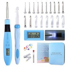 Light up Crochet Hooks Ergonomic Soft Grip, Large Counting Crochet Hook Set D...