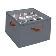 Shoe Organizer for Closet, Foldable Shoe Storage 1 PCS/16.9 11.8 1.57 inch Gray