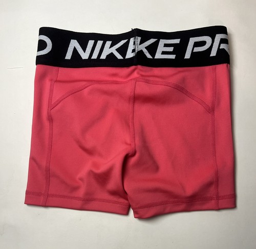 Youth Girls Nike Pro Dri Fit Bike Gymnastics Shorts Pink Small - Picture 2 of 3