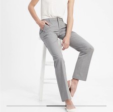 New Banana Republic Logan Trousers Pants Gray Wool Blend Mid Rise Straight Sz 8
