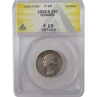 1932 S Washington Silver Quarter F 15 Details ANACS SKU:I25526