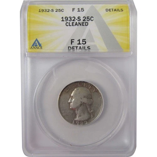1932 S Washington Silver Quarter F 15 Details ANACS SKU:I25526