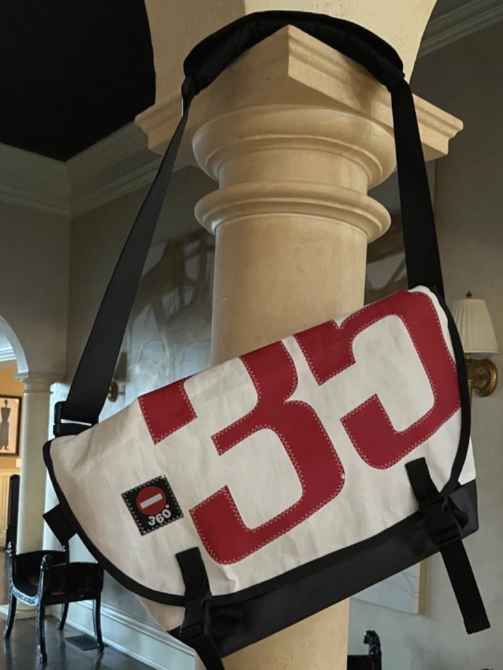 Recycled Baltic Sea Yacht Sailcloth Beach Bag, Gym Bag, Shoulder Bag 18" x 10" - Image 3 of 4