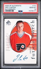 Jeff Carter 2005 Sp Authentic Future Watch Auto #177 Rookie Card PSA 10 Flyers