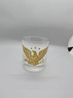 Vintage MCM Gold Eagle & Stars Rocks Glass - Lowball Whiskey Tumbler - 22k Gold