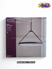Home Decorators Townly 35W LED Pendant Light Satin Black 1-Light Bowl Open Ring