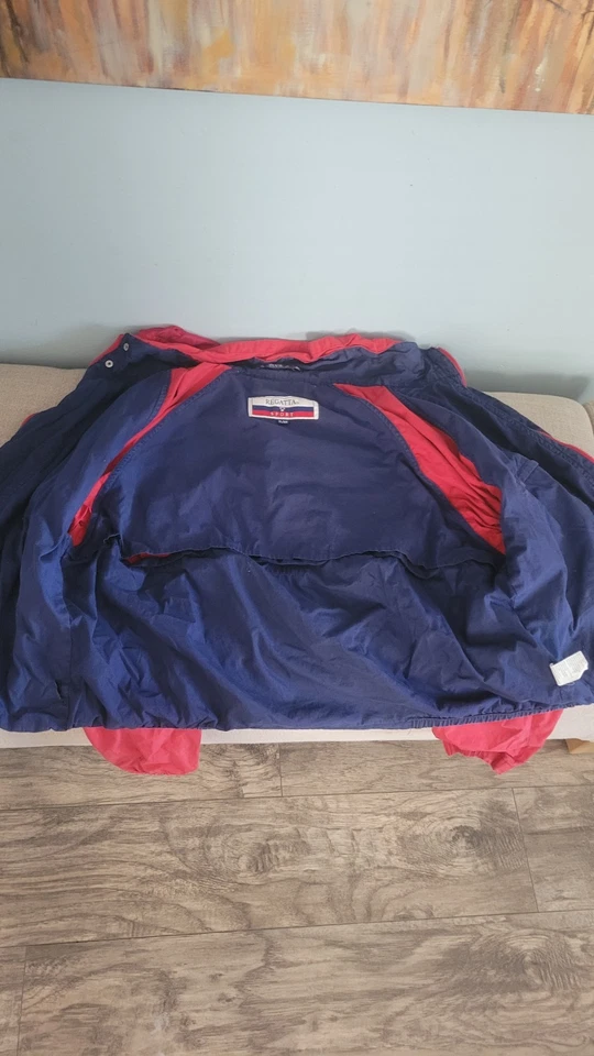 Chaqueta cortavientos vintage años 90 Regatta Sport roja azul marino colorblock estilo XL Y2K Foto 2 de 4