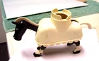 Vintage 1974 Fisher Price Little People family castle, #993-black horse w/saddle