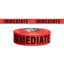 [NO ADHESIVE] Presco Printed Flagging Tape: 1-1/2 in. x 300 ft. Red with Black "