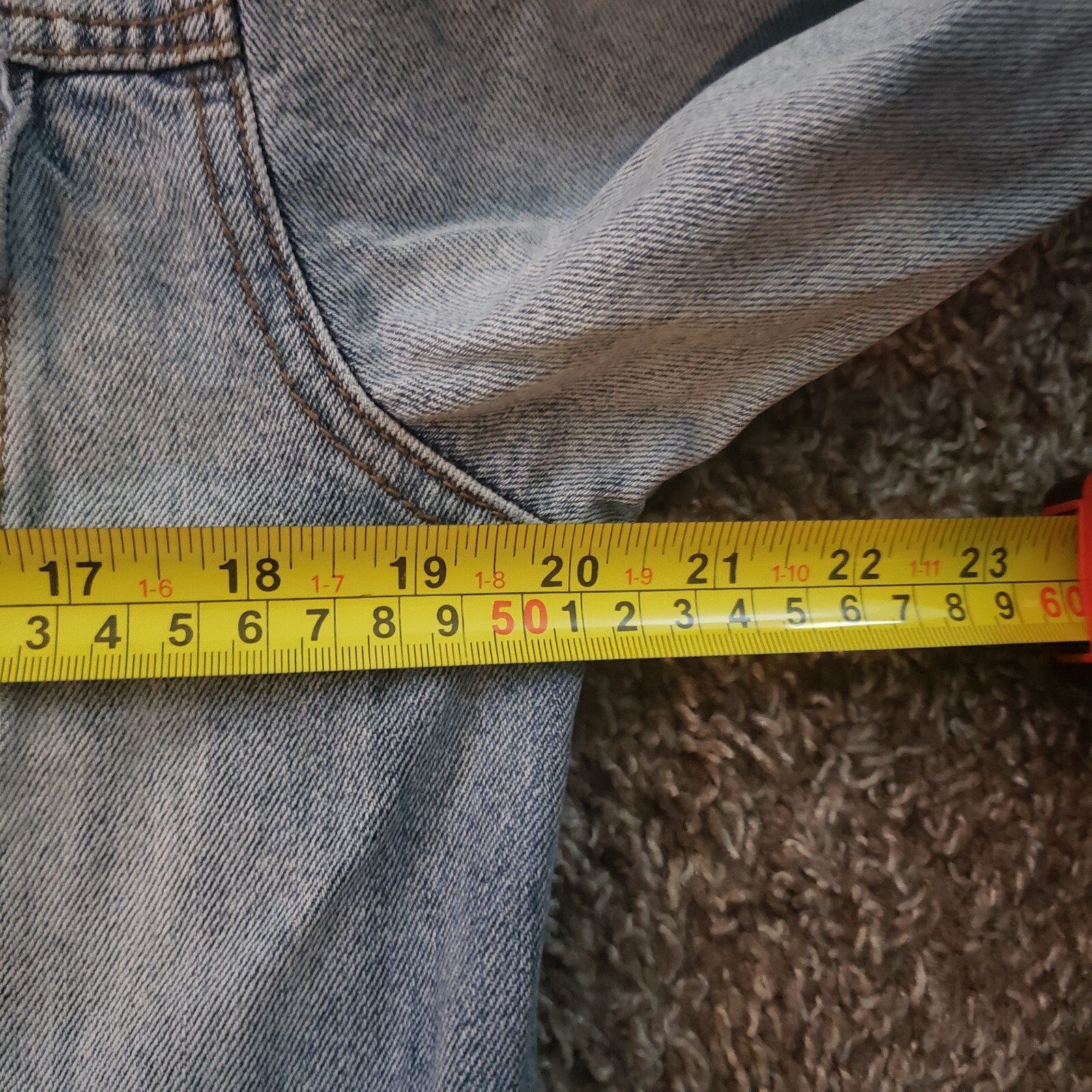 Five CM Centimetres Distressed Patchwork Jean Den… - image 11