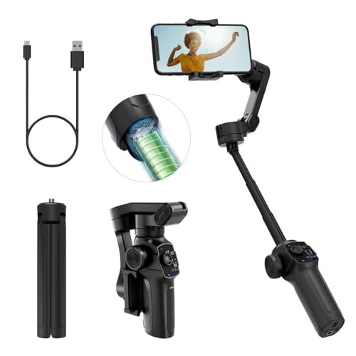 Gimbal Stabilizer for Smartphone, Built-in Extension Rod & Tripod, Gimbled L9 - Picture 2 of 7