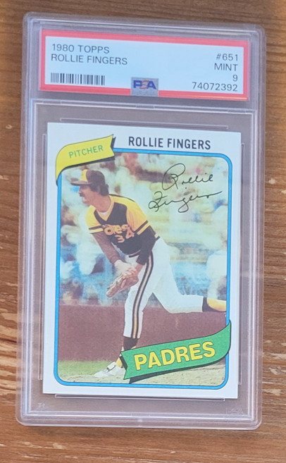1980 Topps #651 Rollie Fingers PSA 9 San Diego Padres