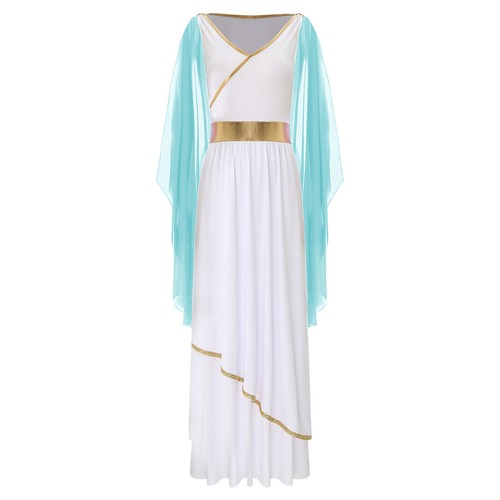 Damen Kostüm Weiches Robe Angenehmes Kleid Ägyptische Maxikleid Nachtclub Toga - Bild 30 von 42