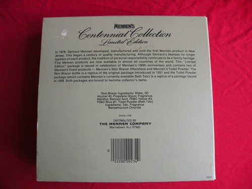 BRAZADOR DE PIEL/POLVO DE INODORO PARA HOMBRE EN CAJA SIN USAR EN CAJA 1978 COLECCIÓN DEL CENTENARIO LIMITADA - Imagen 2 de 3