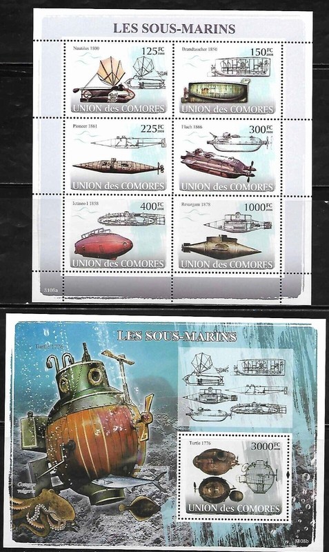 Comoro Islands 2008 #997-998 MNH Submarines