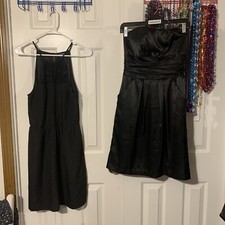 Women's Lot Of 2 Black Dresses Express & David’s Bridal Size 4 & Small Lot #322