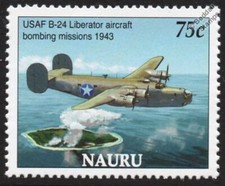 WWII USAF Consolidated B-24 LIBERATOR (Bombing of Nauru) Aircraft Stamp