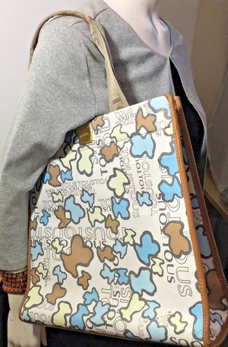 Bolso de hombro TOUS KAOS de colección TOTE grande COMPRAS OSO monograma CUERO VEGANO - Imagen 4 de 19