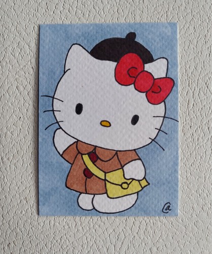  ACEO Original Painting Hello Kitty