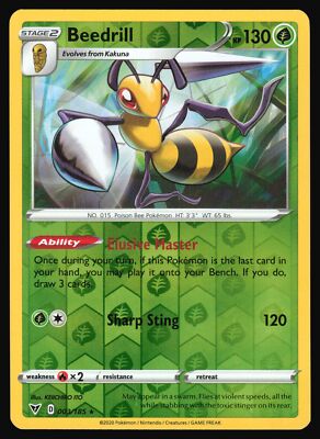 2020 Pokemon Beedrill 003/185 Vivid Voltage Reverse Holo Rare | eBay