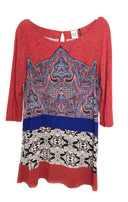 Anthropologie Akemi + Kin Gia Tunic Paisley Boho 3/4 Blouse Too Size Small D2