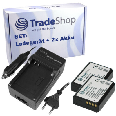 2x Akku 850mAh + Ladegerät für Canon EOS 2000D 4000D mit Kfz-Adapter Ladekabel