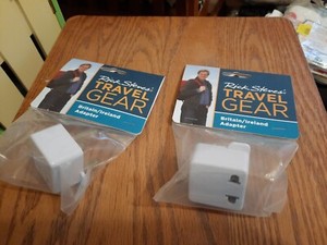 Rick Steves Travel Gear TWO Britain Ireland Plug Adapter Converters NEW Unopened