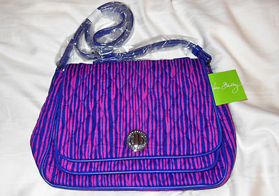 as　ネイビーＭ NWT Vera Bradley TURNLOCK CROSSBODY in IMPRESSIONISTA STRIPE purse